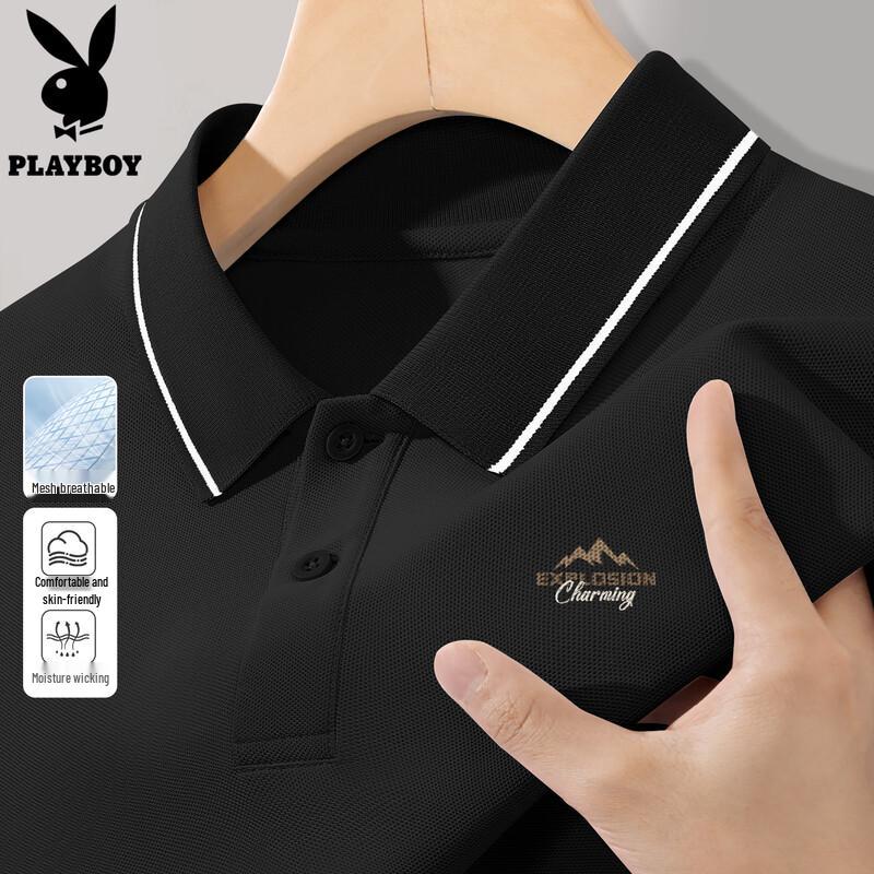 

PLAYBOY Men s 2026 Summer Short Sleeve Casual Polo Shirt 2XL