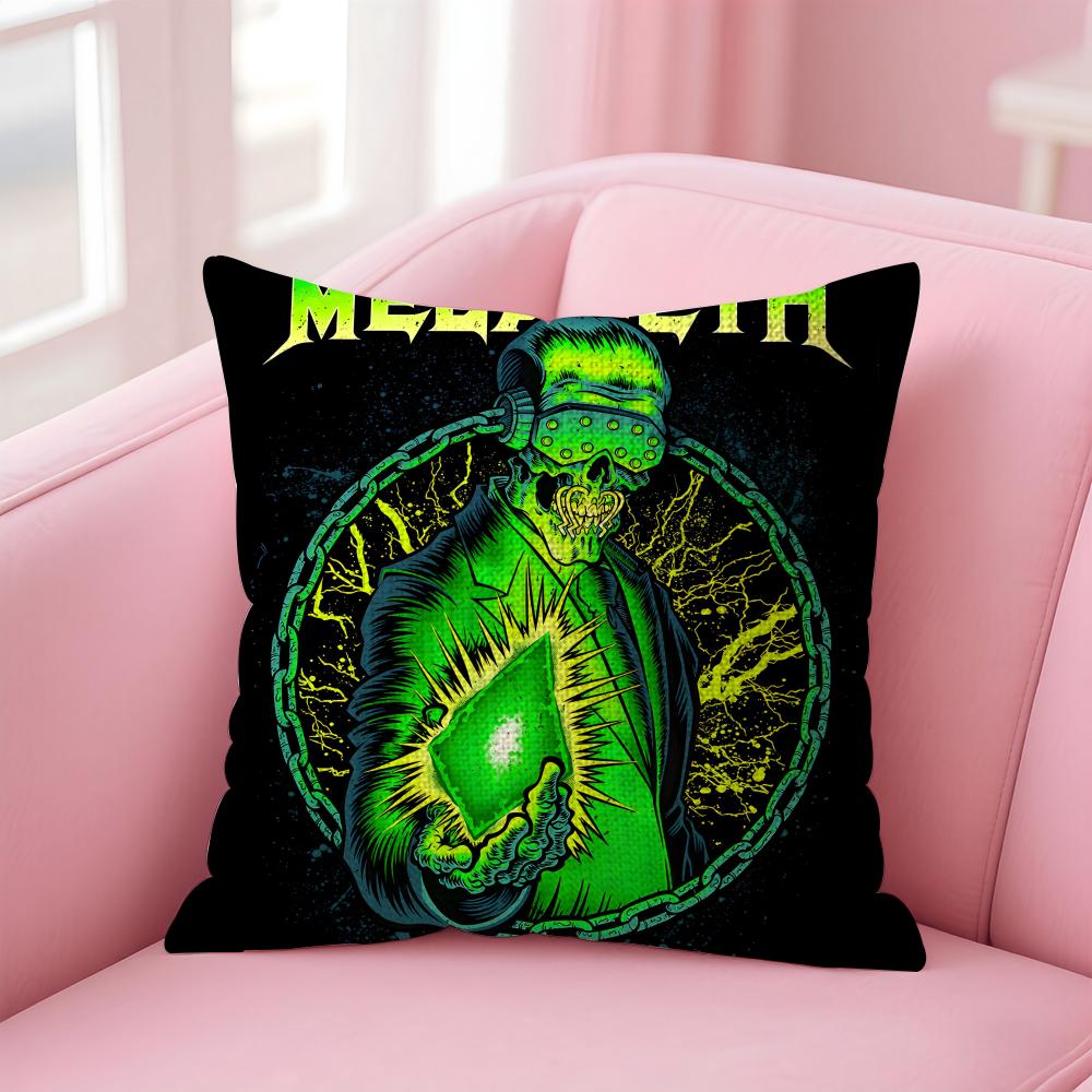 Band MMegadeths Cushion Cover Natural Linen Pillow Case DoubleSided Print Decorative Sofa Pillowcase Home Decor Gift
