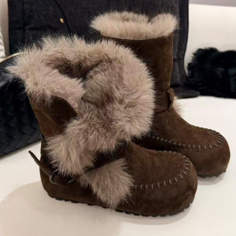 Two-wear Platform Snow Boots Women s 2025 Winter New Inner Heightened Velvet Thermal Wool Cotton Shoes 35