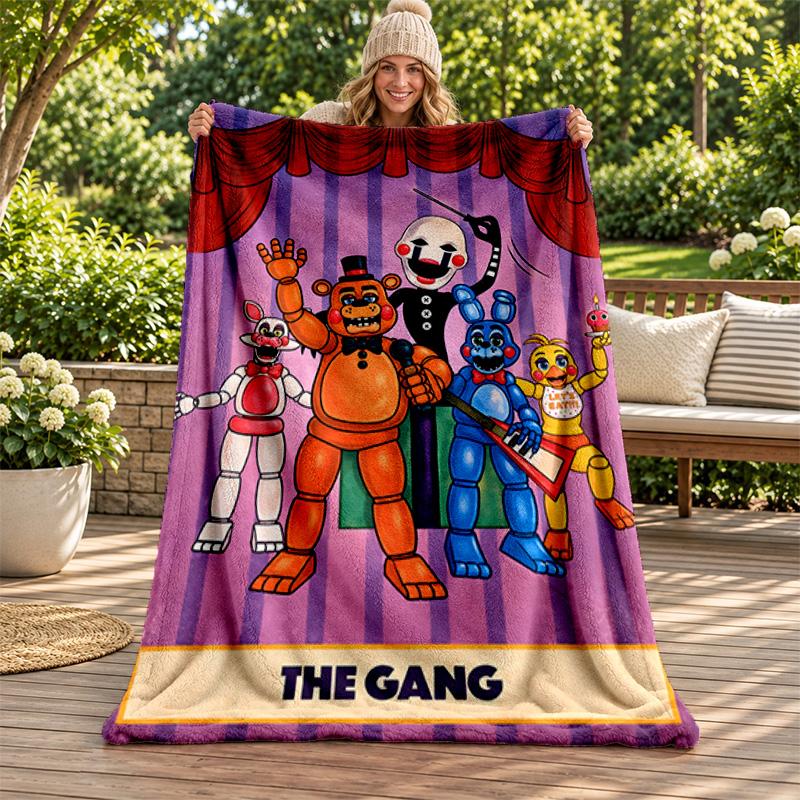 Five Nights At Freddy Blanket Flannel Blanket Soft Cozy Plush Throw for Sofa Bed Lightweight Home Decoration Gifts for Christmas Various Holidays