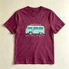Camp More Worry Less Retro Surf Van Lässiges Grafik-T-Shirt Strand Camping Liebhaber Geschenk T-Shirt Sommer-Vibe Abenteuer Lässiges Hemd