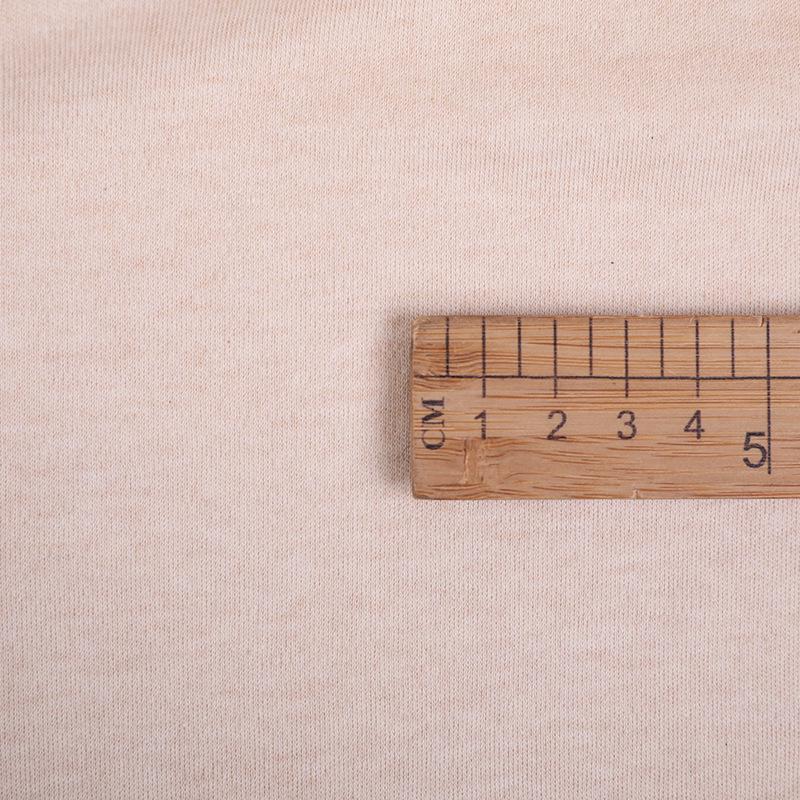 Spot 40s Colored Cotton Wool Double-Sided Knitted Baby T-Shirt Fabric, Light Brown Striped Pure Cotton.