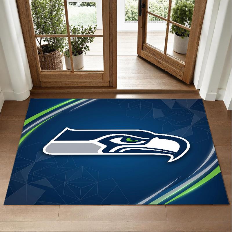 Seattle Seahawks Design Crystal Velvet Rug Soft Decorative Mat for Bedroom Entrance