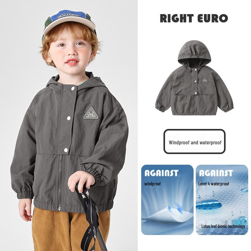 Europäische Jungen-Bergsteigerjacke - Frühjahr 2026 Neue Trendige Kinder-Outdoor-Jacke für Kleinkinder und Kinder