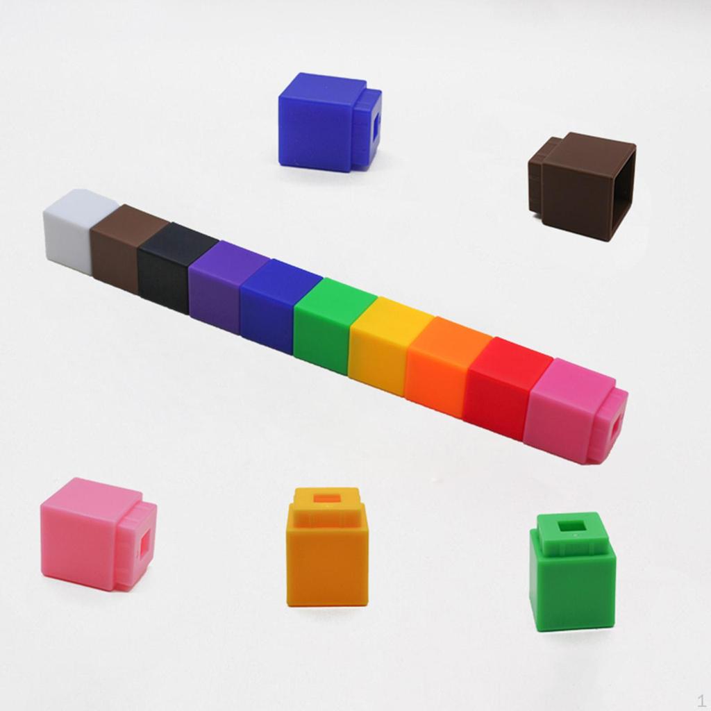 800x Linking Counting Cubes Snap Blocks Teaching Manipulative Math 4 Colors