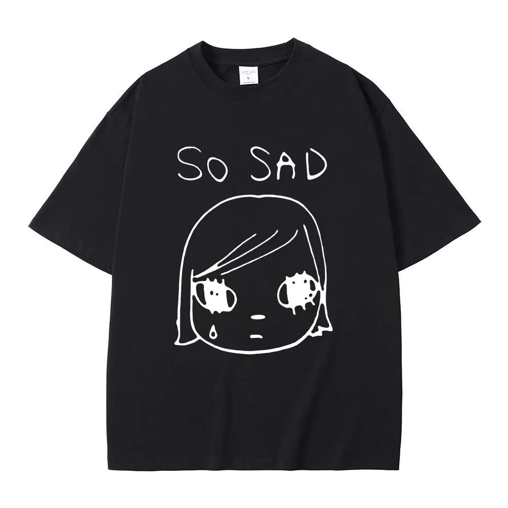 Yoshitomo Nara So Sad Funny Graphic T-shirt Men Women Casual High Quality Soft Cotton T Shirts Unisex Y2k Art Aesthetic Tshirt S разноцветный