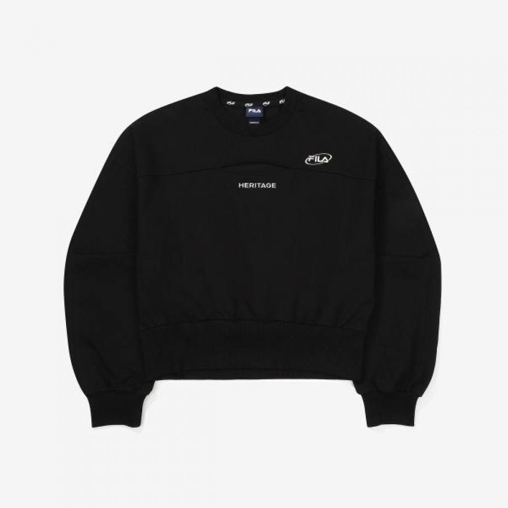 Fila Embroidery Cotton Blend Stretch Cutout Sweatshirt blacks/90
