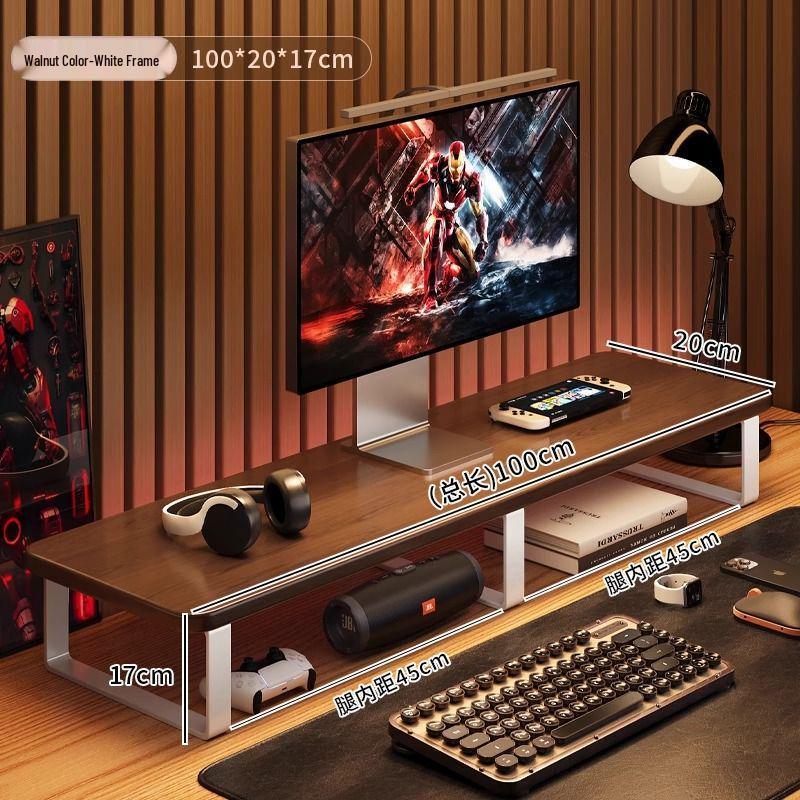 Desktop Organizer and Monitor Riser with Keyboard Tray