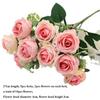 New 10 Heads Real Happy Flower 6 Colors Photography Photo Gift Valentine's Day Flowers Crystal Grass Bouquet Home Decorative