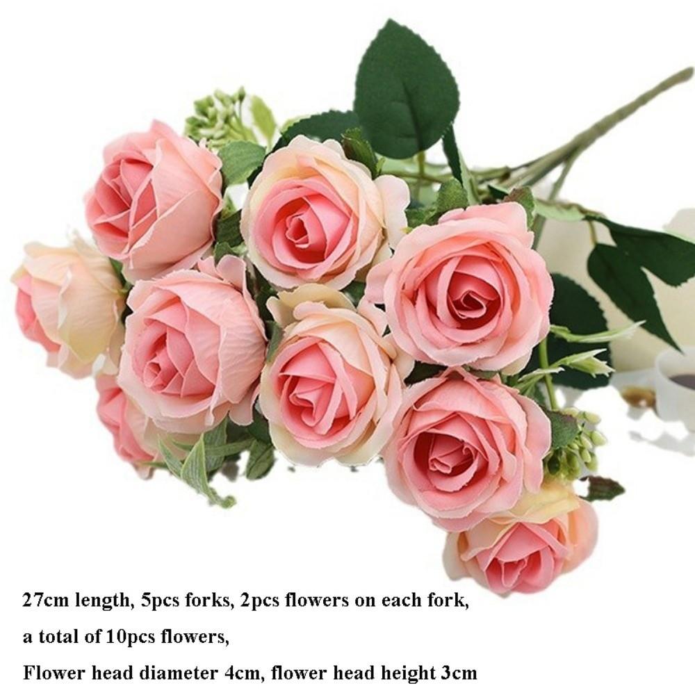 New 10 Heads Real Happy Flower 6 Colors Photography Photo Gift Valentine's Day Flowers Crystal Grass Bouquet Home Decorative