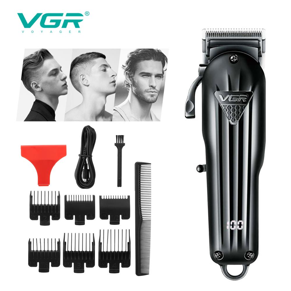VGR 282 Original Electric Hair Clipper Professional Adjustable Blade Hair Trimmer for Men Beard Oil Head Clipper Hair Cutting Machine Digital Display