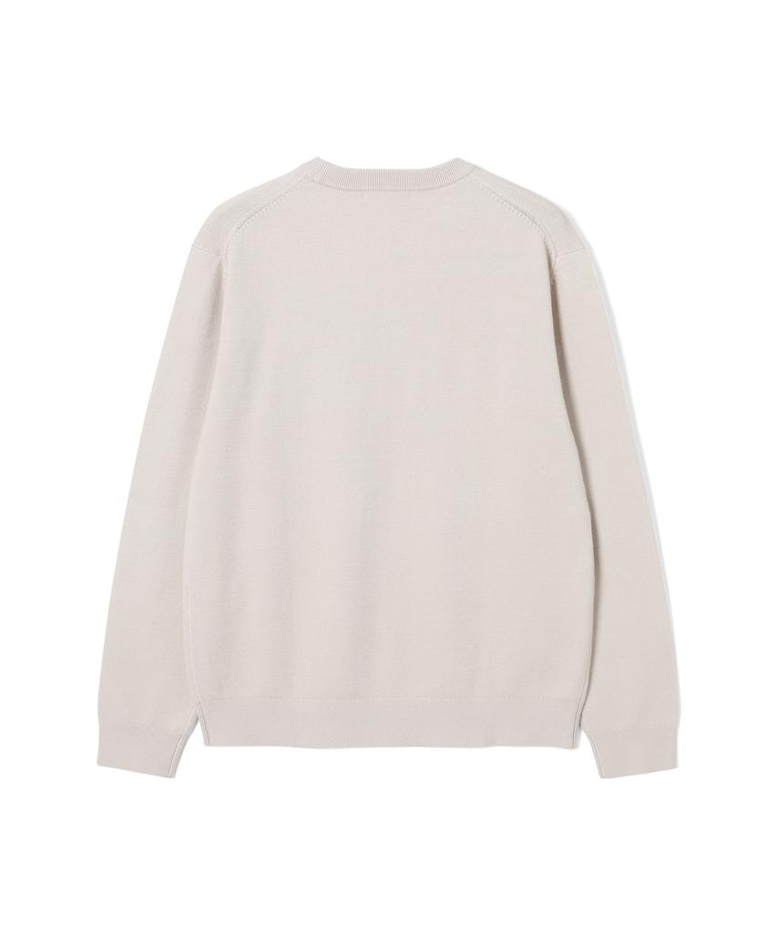ADHOC Men'S Basic Round Neck Pullover Knit (Lt-Beige) (Hbalk92)