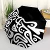 1pc Abstract Art Automatic Folding Umbrella Portable Collapsible 8-Rib Umbrella for All Seasons, Casual Outdoor Accessory, B11