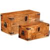 Day and Night - Day and Night Storage Chest Set 2 Pcs Rough Mango Wood