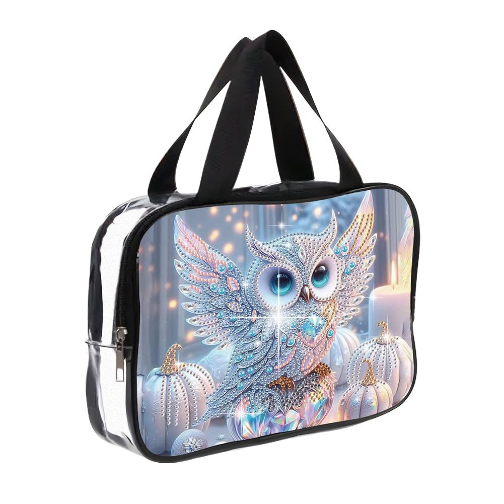 DIY Diamond Art Crystal Rhinestone Cosmetic Bag Zipper Closure 5D Diamond Painting PVC Pouch Large Capacity for Home Decor Gift