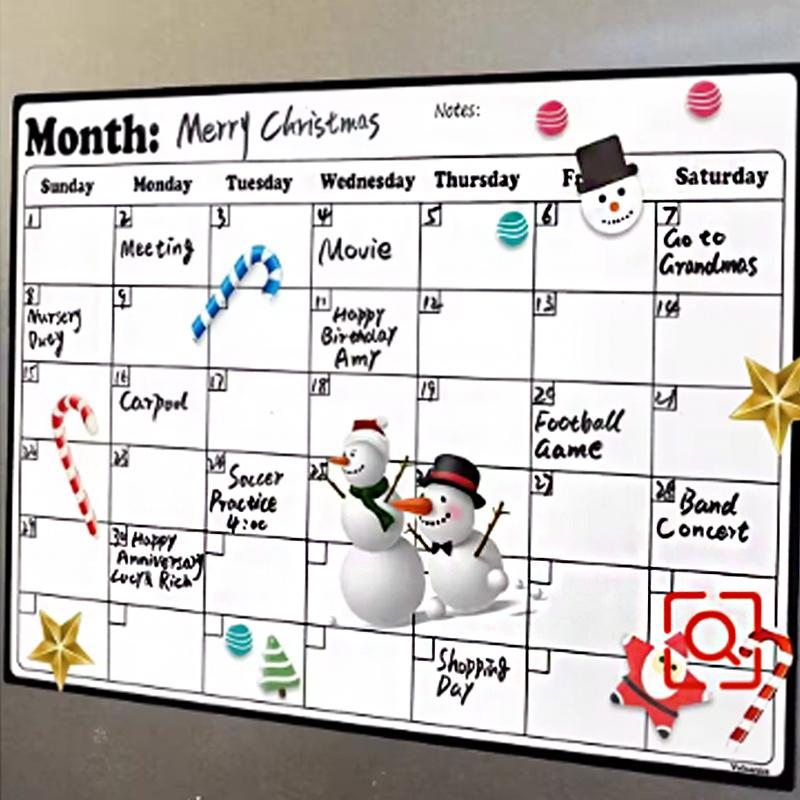 1/1PC Magnetic Refrigerator Dry Erase Calendar Monthly Planner Whiteboard Calendar Message Board Kitchen Fridge Decor Memo Pad