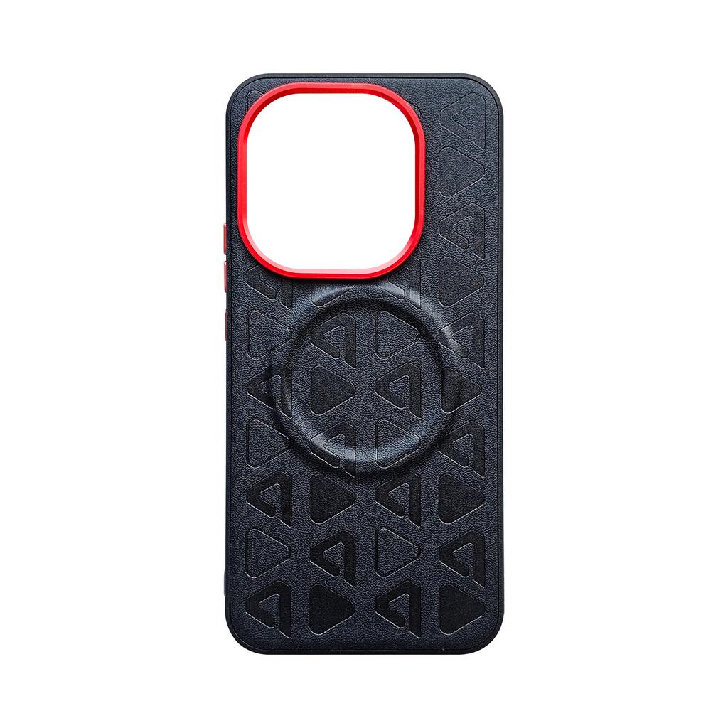 For Vivo iQOO 15 Ultra Case Magnetic Plain Leather Printing Lens Frame Anti-Fingerprint Soft Silicone Cover