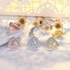 Popular Stud Earrings Sterling Silver High-end Triangle Full-inlaid Zircon Earrings Fashionable Women's Earrings