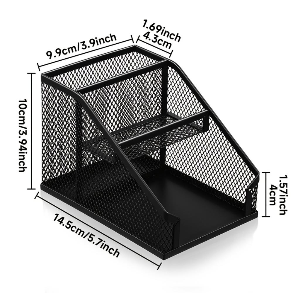 Space-saving Pen Holder Metal Stationery Organizer New Desk Organization for Desktop Stationery