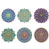 2D/Flat DIY Mandala Wooden Diamond Painting Ornament with Clock Function Diamond Painting Clock Pendant Home & Bedroom Decor