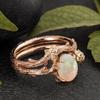Vintage Rose Gold Opal Couple Rings Set - Cross Design for Women