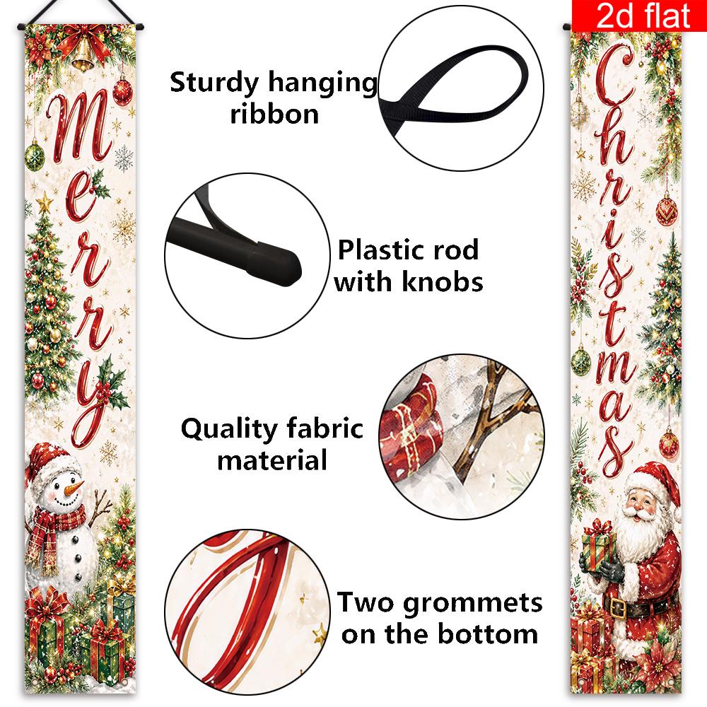 New Year Banner 2pcs Snowflake for Home Porch