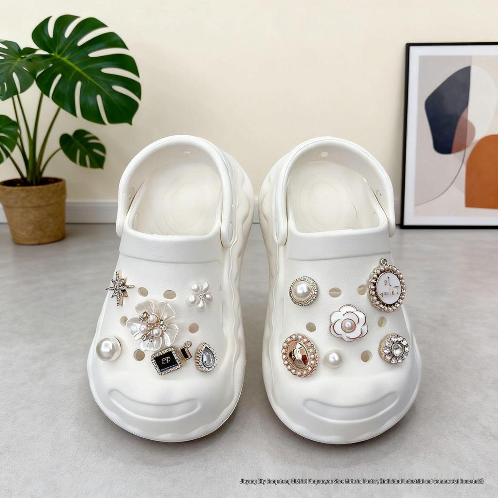 Exquisite DIY Sparkling Diamond Flower Buckles for Cross-Hole Shoes