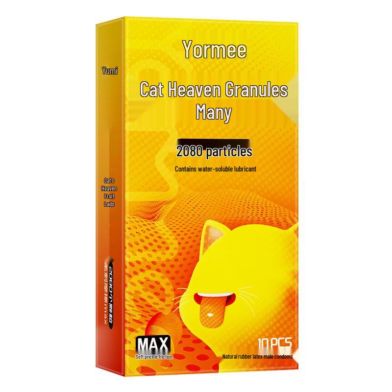 Youmei Ultra-Thin and Textured "Cat Tongue" Condoms for Enhanced Sensation, Large Particle Design, Pack of Stimulation Condoms.