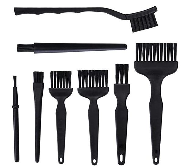Ensemble de brosses antistatiques pour nettoyer téléphone, ordinateur, poussière de clavier et cartes PCB avec manche rond coudé