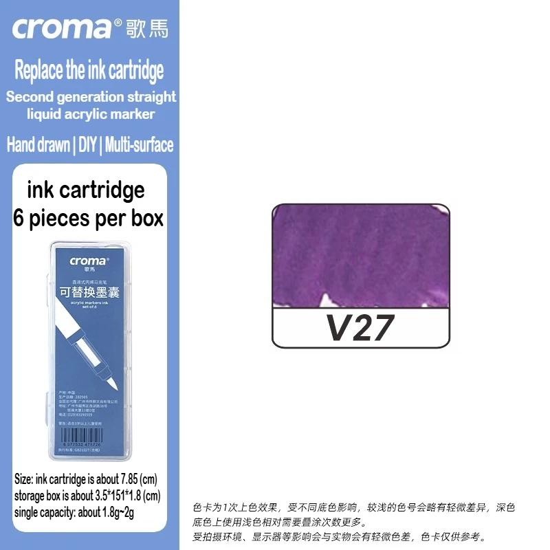 Croma 160/24 Color Replaceable Ink Refill Liquid Soft Tip Acrylic Marker Non Toxic Waterproof School Office Supplies Stationery