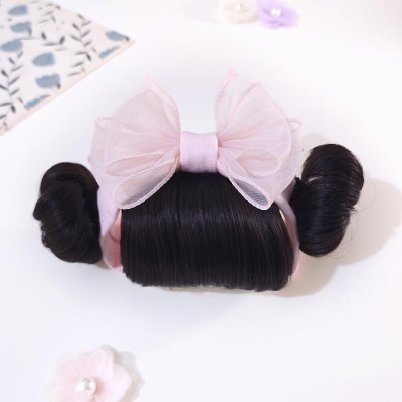 1Pcs Cute Bow Baby Girl Wig Hat Hairpiece Christmas Newborn Children Kids Girls Cosplay Headbands Year Hair Accessories