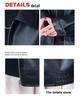 Men's European-Style Black Executive PU Leather Workwear Jacket with Lapel Zipper