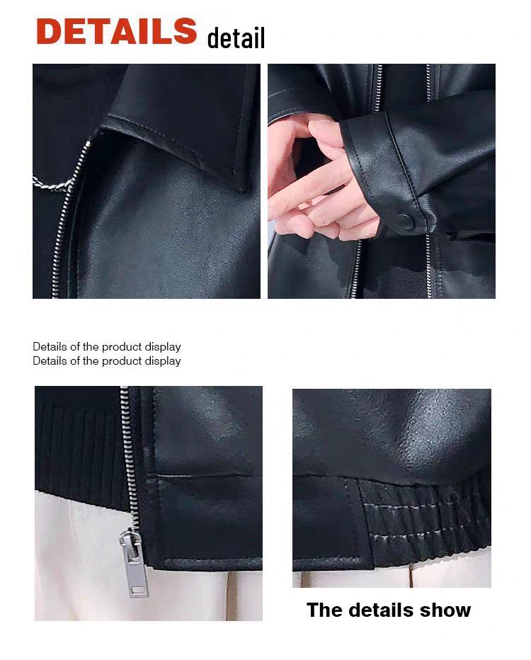 Men's European-Style Black Executive PU Leather Workwear Jacket with Lapel Zipper