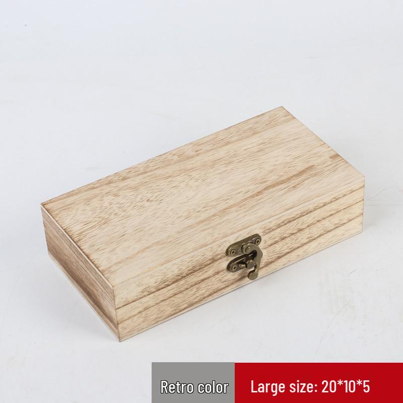 

Деревянная подарочная коробка из павловнии с откидной крышкой и замком, многофункциональный ящик для хранения бытовых мелочей