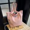 Wholesale Summer Large Capacity Shoulder Bag Women's Casual Pleated Canvas Tote Bag Versatile Commuter Tote Bag