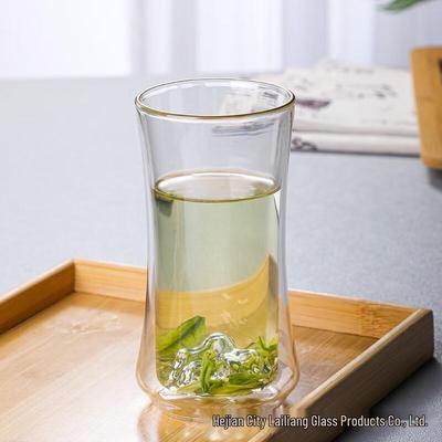 Shangqi Hitzebeständige doppelwandige Glas-Teetasse