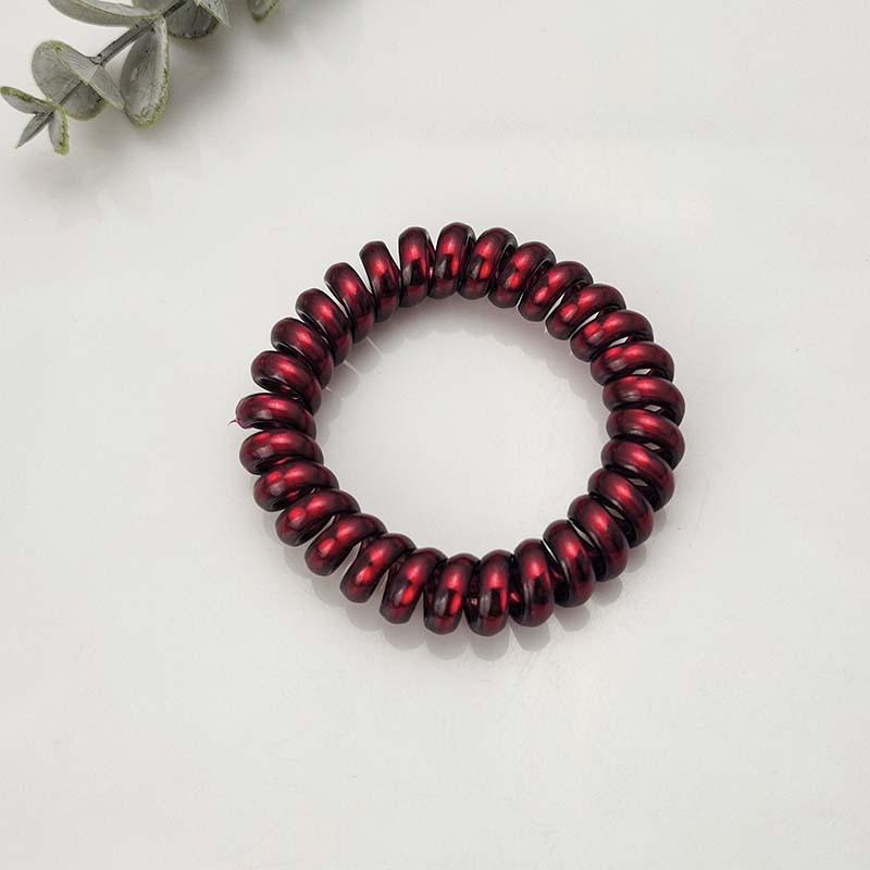 

Bright Silver Seamless Hair Tie - Women s Coil Ponytail Holder and Accessory