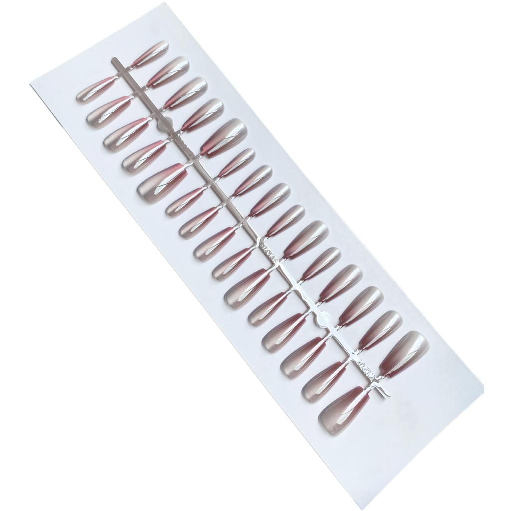 Hailey Cat Eye Electroplated Press-On Nail Patches, Size-Variety, Moonlight Shine, High-End Nail Tips