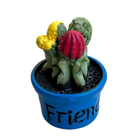 Cartoon Potted Cactus Fridge Magnet Resin 3D Mini Potted Plants Refrigerator Magnet Kitchen Home Office Decoration