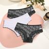 FINETOO 3PCS Women's Lace Panties Sexy Perspective Underwear Briefs Female Solid Color Hollow Out Lingerie Floral Intimates S-XL