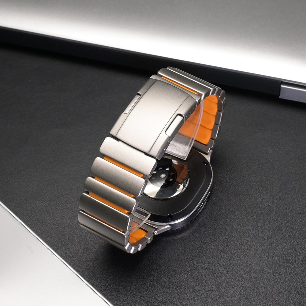 Titanium Band for Samsung Galaxy Watch 8 Calssic 46mm 8 44mm 40mm Metal Rubber Strap for Galaxy Watch Ultra 2025 Luxury Bracelet