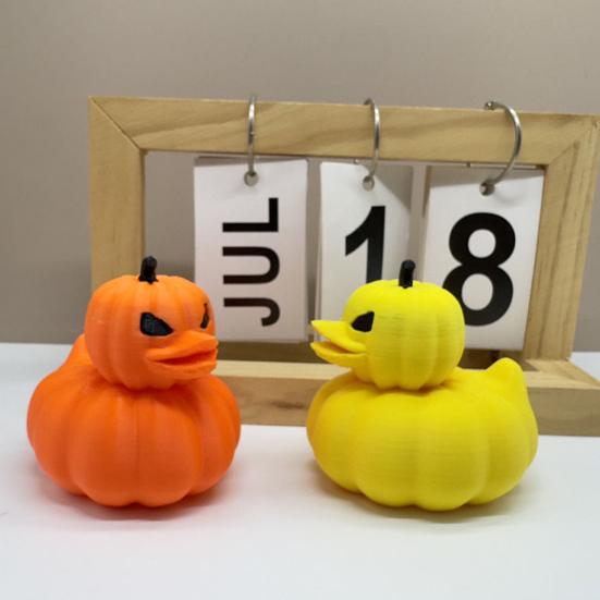 Dýňová kachna figurka 3D tištěná Halloweenská kachní soška Stolní kachna Dýňový středový prvek na police Krbová římsa Vstupní hala Ložnice