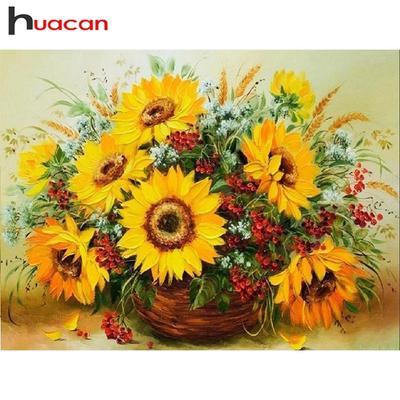 Pintura Diamante Flores Strass Diamante Mosaico Girassol Quadrado Completo Broca