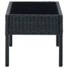 Table de jardin rectangulaire en résine tressée - Noir - 75 x 40 x 37 cm