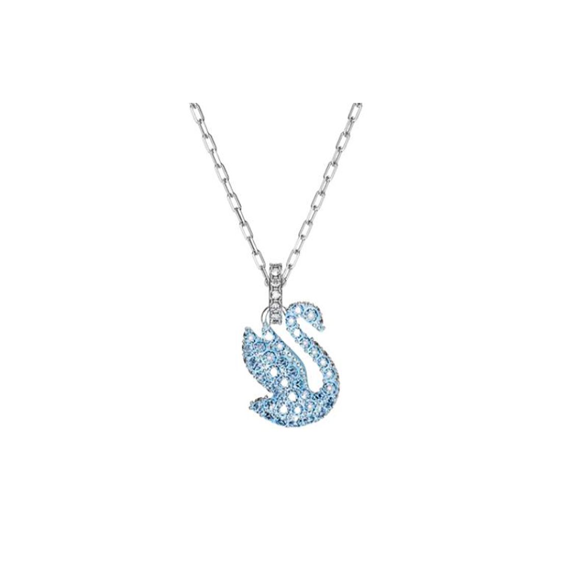 Swarovski Iconic Swan Pendant Necklace Women necklace Blue 5680422 Box (Random Color)