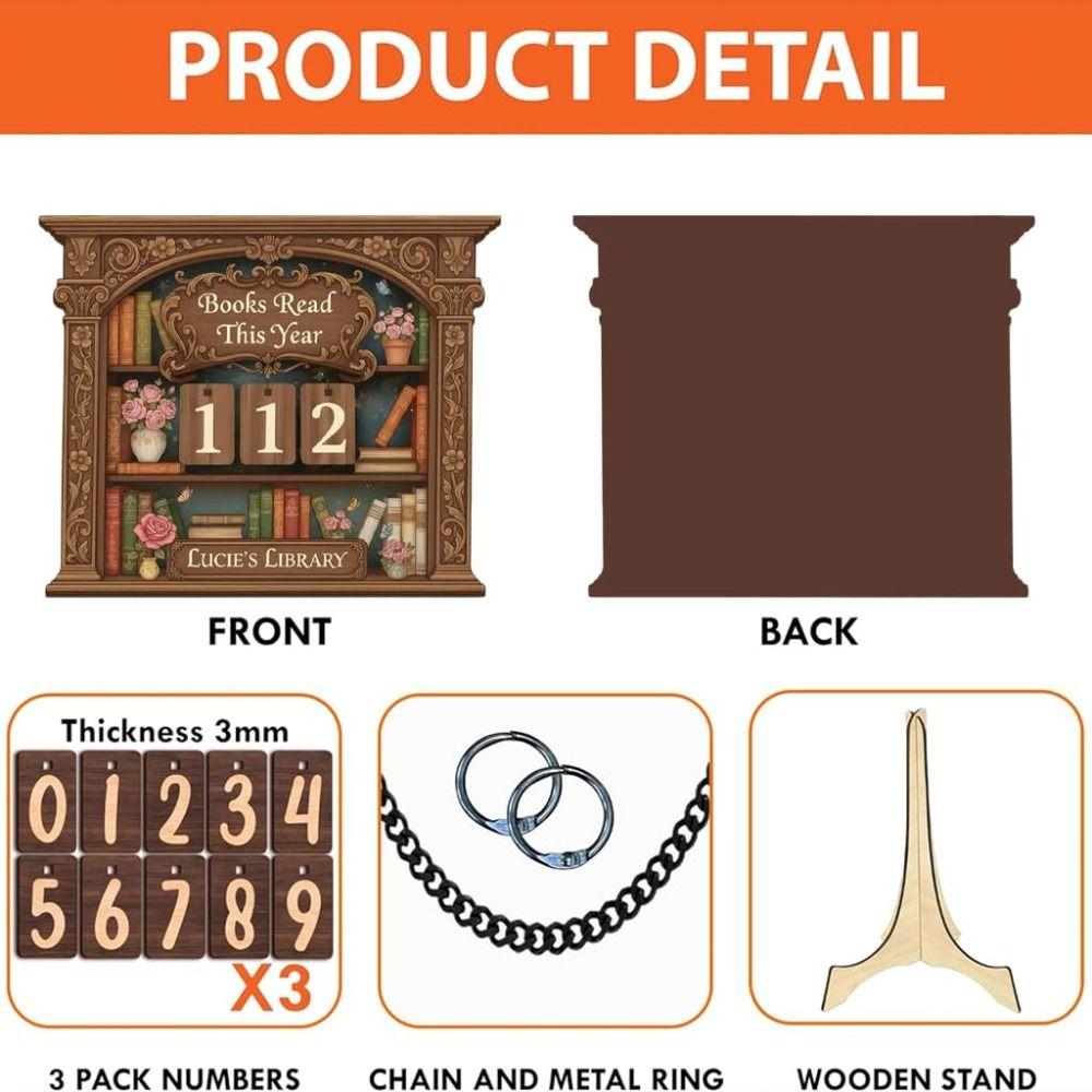 Holzbücher Lese-Tracker Bücher dieses Jahr gelesen Geschenk Lesezähler Buchliebhaber Lese-Tracker Hängeschild