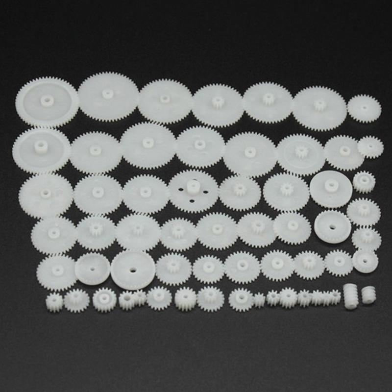 Buy 58Pcs/Set Diy Model Motor Gear Kit 0.5 Modulus Plastic Gear Pack