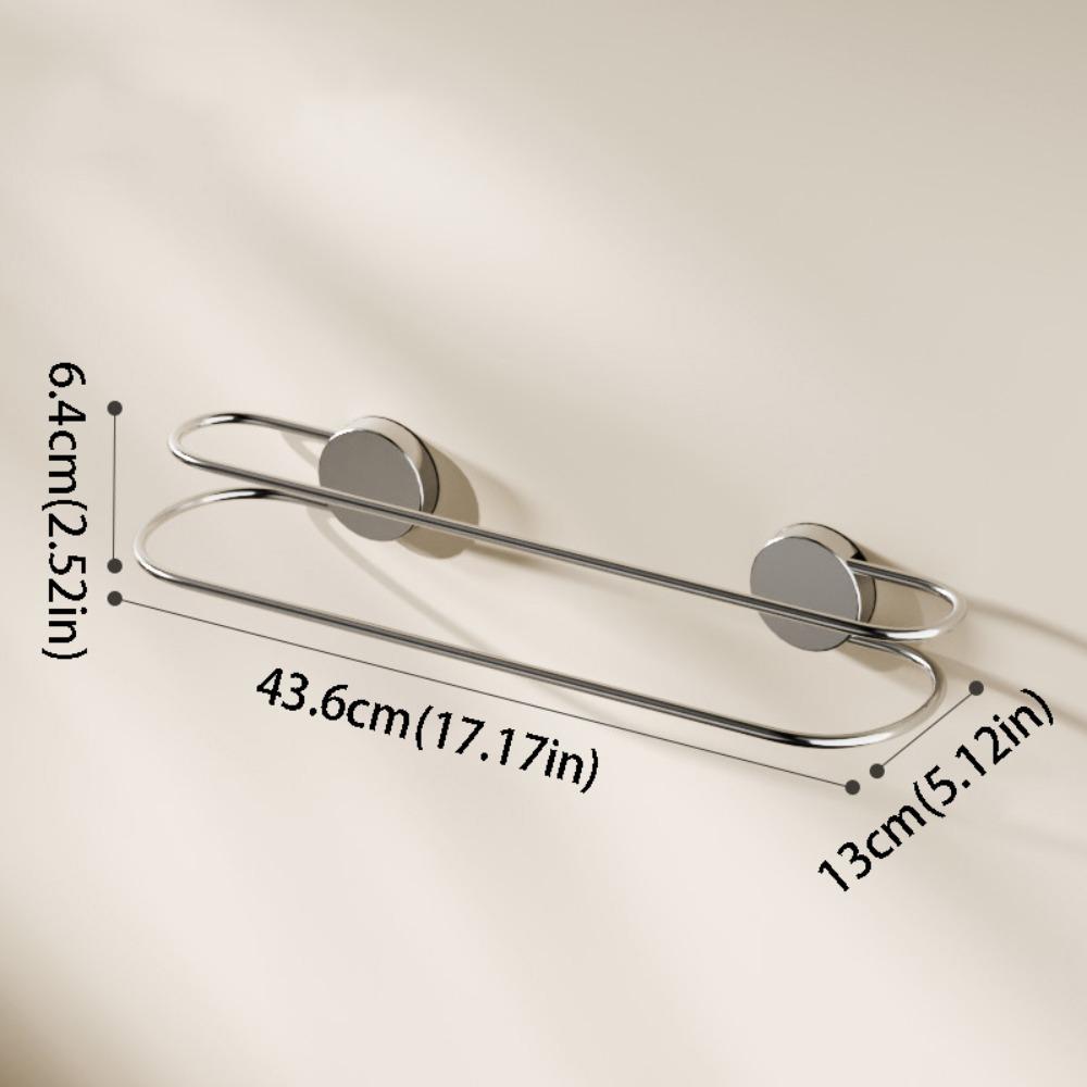 Wall Mounted Stainless Steel Towel Holder Space Saving Suction Cup Towel Bar  Shower Room Short style