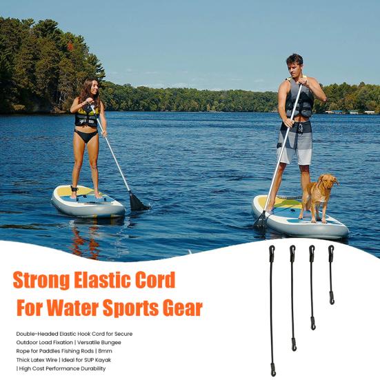 Nastavitelná bungee šňůra s háčky Dvouhlavá elastická vázací šňůra pro bezpečné upevnění Outdoorové kempování Flexibilní popruhy s háčky pro stany Kajaky Nosič na kola