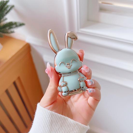 Mobile Phone Stand Trolley Rabbit Carrying Cartoon Self-adhesive Strong Adorable Capacity Electroplated Ring Finger Mobile Phone